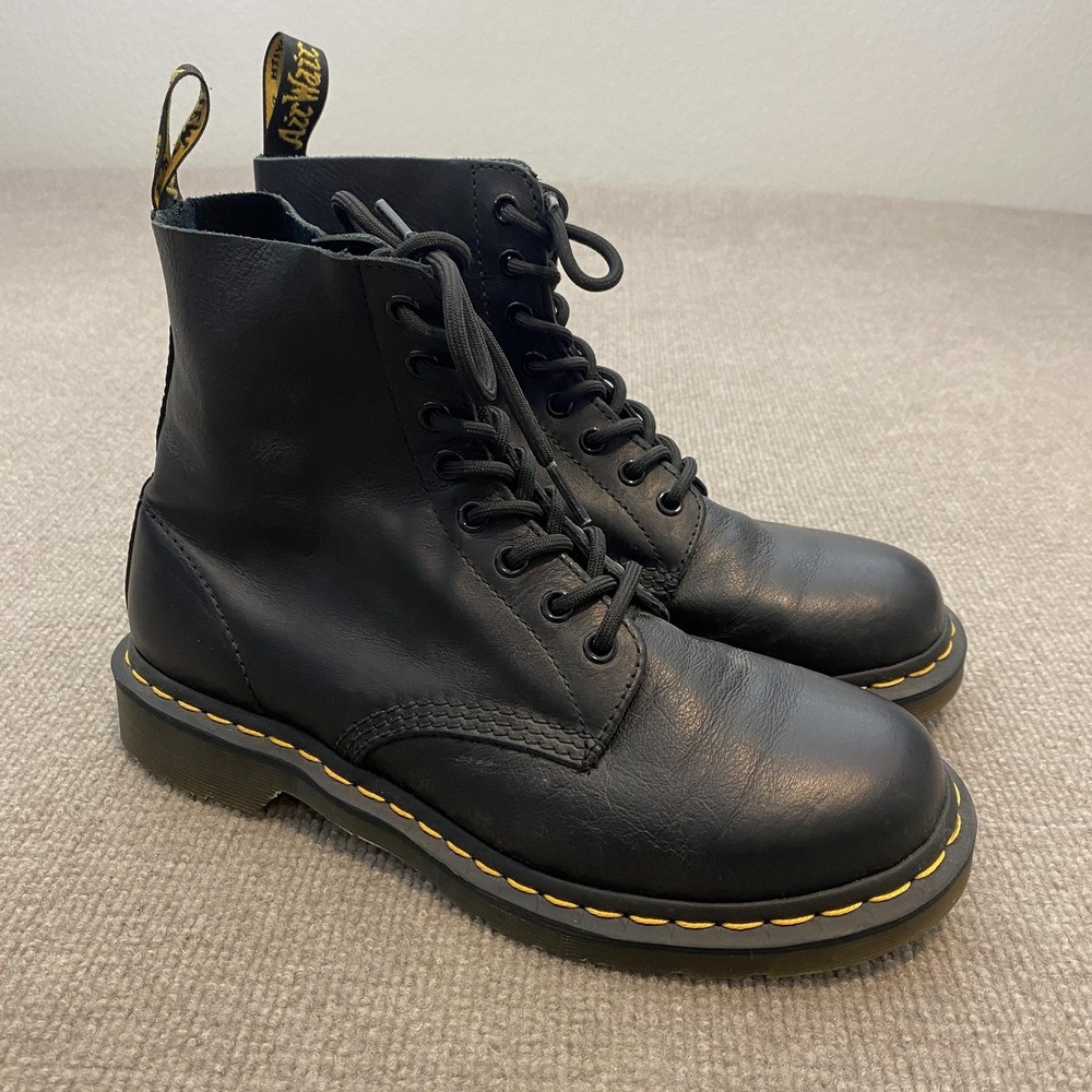 Dr. Martens 1460 Pascal Boots Womens Size 9 Black Leather Ankle Combat Lace Up